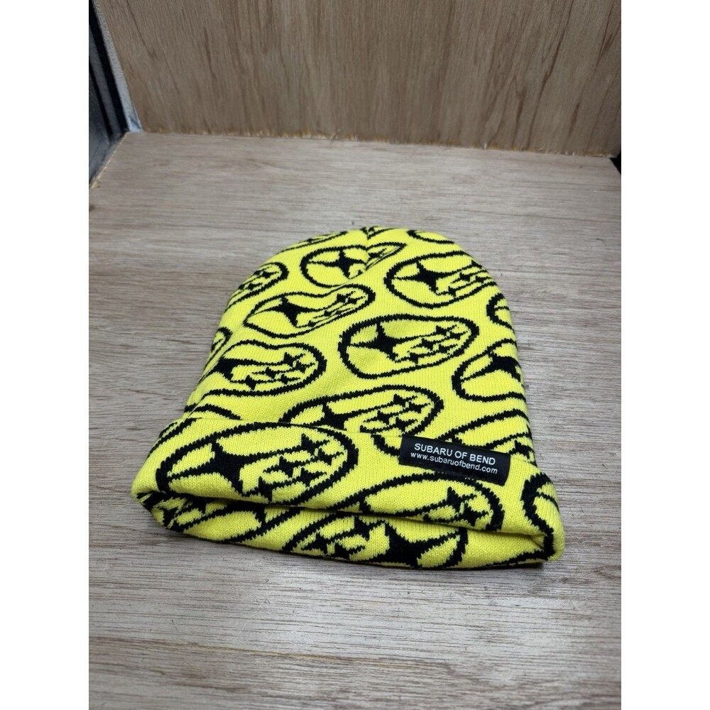 Subaru Logo All Over Print Yellow Beanie New Blue Subaru Of Bend OR